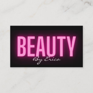 Modern Trendig Rosa Neon Lash Beauty Makeup Busin Visitkort