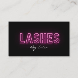 Modern Trendig Rosa Neon Lash Beauty Visitkort