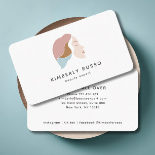 Modern, Trendig, Salon, Kvinnor, Logotyp Visitkort