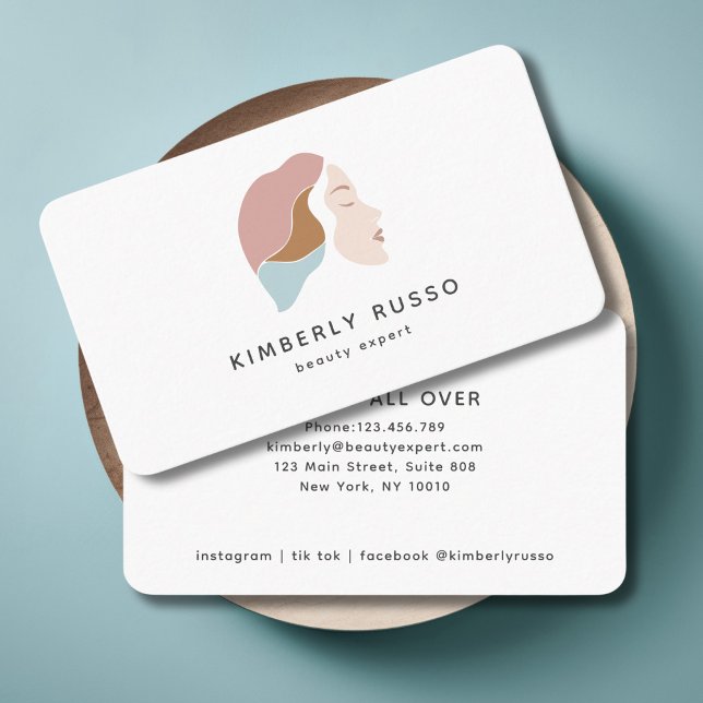 Modern, Trendig, Salon, Kvinnor, Logotyp Visitkort (Modern, Trendy, Salon, Women-Logo Business Card.)