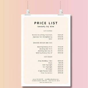 Modern, Trendig, Salon Pris List Poster
