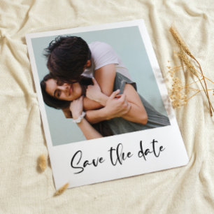 Modern trendig Save the Date fotokort Meddelande