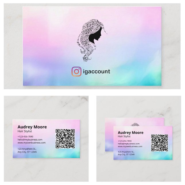 Modern Trendig Skönhetssalong Frisör Visitkort (Modern Trendy Beauty Salon Hair Stylist Business Card
)