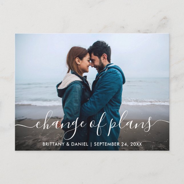 Modern Trendig Skriptändring av plansfoto Vykort (Framsida)