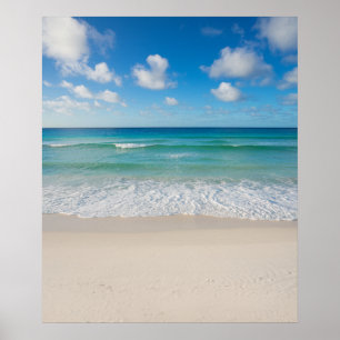 Modern Trendig Sommar ljusblå Lugn Ocean Shore Poster
