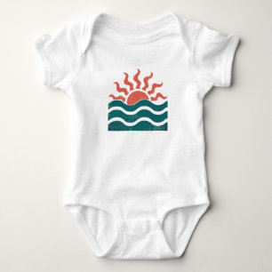 Modern Trendig Sommar Tropisk Strand Solnedgång T Shirt