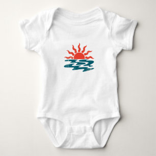 Modern Trendig Sommar Tropisk Strand Solnedgång T Shirt