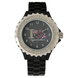 Modern Trendig Söt Jag Älskar Gymnastik Leopard    Armbandsur