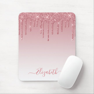 Modern Trendig Stilfull Skrift Dammrosa Glitter Musmatta