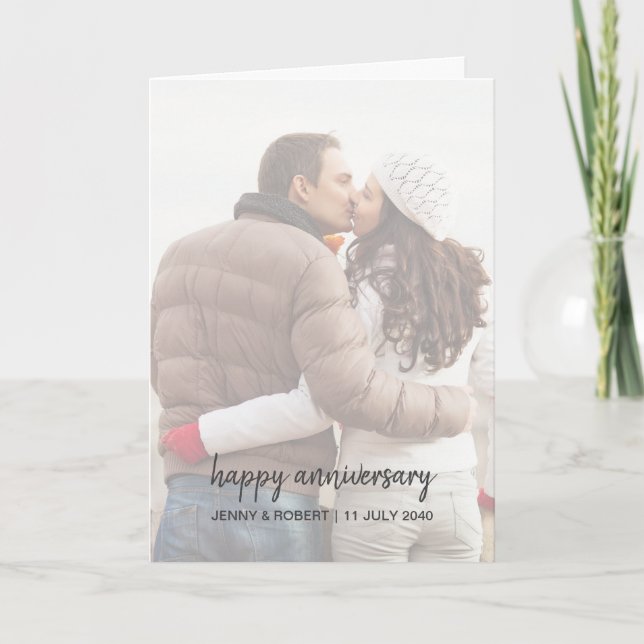 Modern Trendig Stilren Skript Foto Jubileum Kort (Framsida)