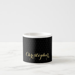 Modern Trendig Svart Elegant Falsk Guld Typografi Espressomugg