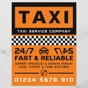Modern & Trendig, Taxi Firma med Prislista Reklamblad