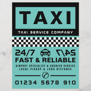 Modern & Trendig, Taxi Företag med Prislista Reklamblad