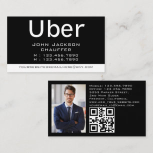Modern & Trendig Taxichaufför photo qr-kod Visitkort
