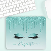 Modern Trendig Teal Glitter Lash-Snyggt-skript