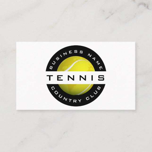 Modern Trendig Tennis Klubb Coach Logotyp Social M Visitkort (Framsida)
