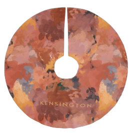 Modern Trendig Terracotta Rust Brown Abstrakt Julgransmatta Borstad Polyester