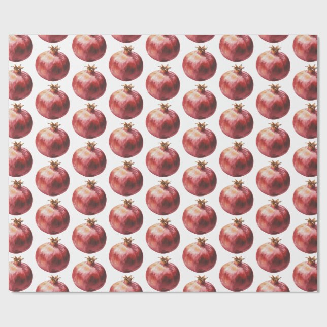 Modern Trendig Vattenfärg Frukt Granatäpple Presentpapper (Platt)