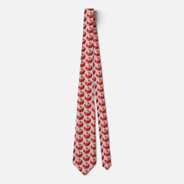Modern Trendig Vattenfärg Frukt Granatäpple Slips (Framsida)