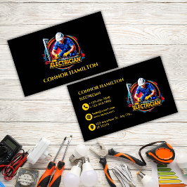 Modern Trendig Vibrant Electrician Visitkort