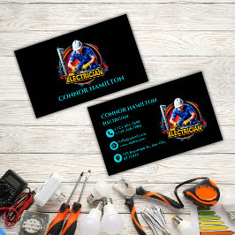 Modern Trendig Vibrant Electrician Visitkort