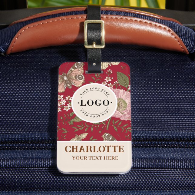 Modern Trendig Vildblomma Botanisk Blommig Monogra Bagagebricka (Framsida Insitu 2)