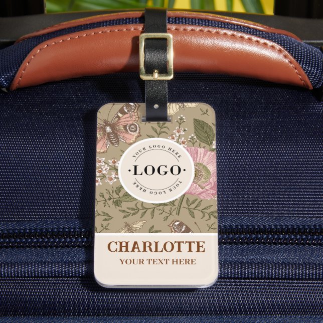 Modern Trendig Vildblomma Botanisk Blommig Monogra Bagagebricka (Framsida Insitu 2)