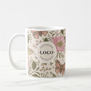 Modern Trendig Vildblomma Botanisk Blommig Monogra Kaffemugg