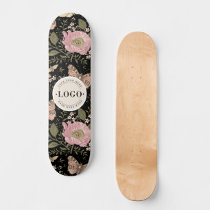 Modern Trendig Vildblomma Botanisk Blommig Monogra Mini Skateboard Bräda 18,5 Cm