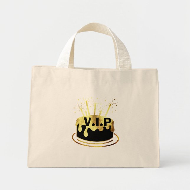 Modern Trendig VIP Födelsedagspresent Partyfavor T Mini Tygkasse (Framsidan)