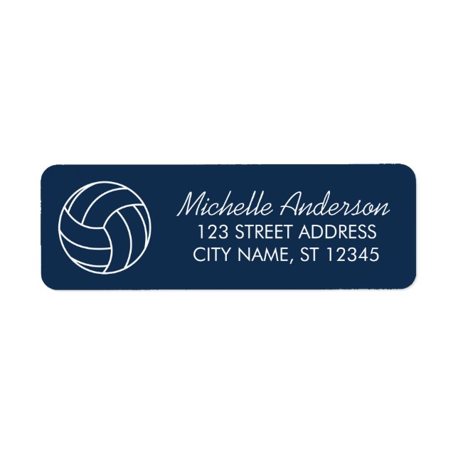 Modern Trendig Volleyboll Returadress Etikett (Framsidan)