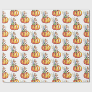 Modern Trendig Watercolor Fairy och Pumpkin Presentpapper