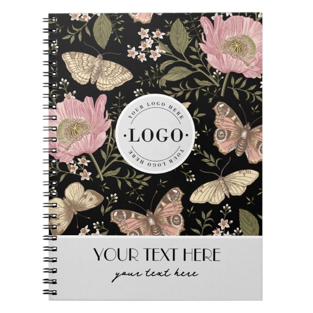 Modern Trendig Wildblomme Botanical Blommigt Monog Anteckningsbok (Framsidan)