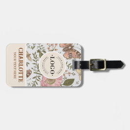 Modern Trendig Wildblomme Botanical Blommigt Monog Bagagebricka