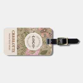 Modern Trendig Wildblomme Botanical Blommigt Monog Bagagebricka