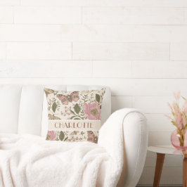 Modern Trendig Wildblomme Botanical Blommigt Monog Kudde