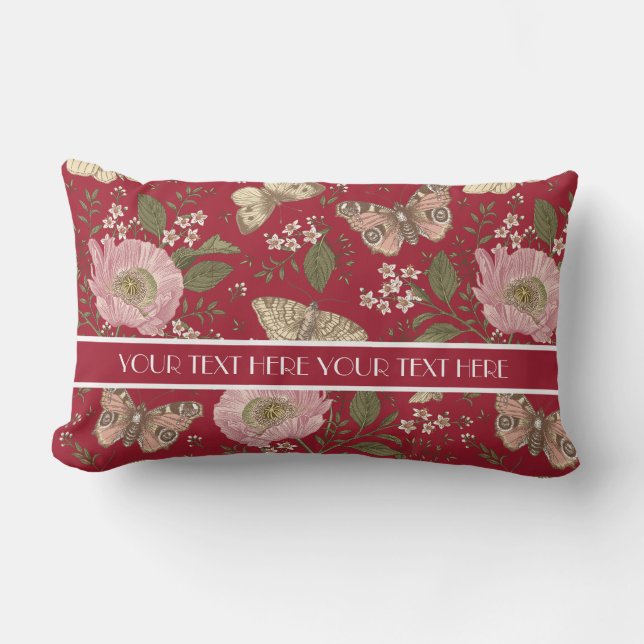 Modern Trendig Wildblomme Botanical Blommigt Monog Lumbarkudde (Framsida)