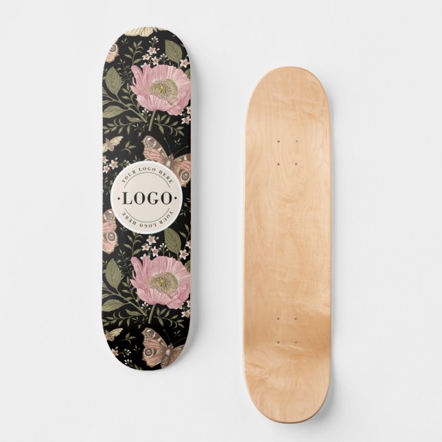Modern Trendig Wildblomme Botanical Blommigt Monog Mini Skateboard Bräda 18,5 Cm (Framsida)