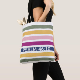 Modern Trending Stripe Christian PSALM 46:10 Tygkasse