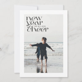 Modern trends New Year Cheer Photo Card Julkort