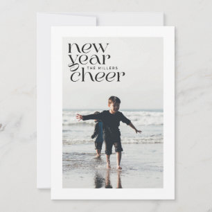 Modern trends New Year Cheer Photo Card Julkort