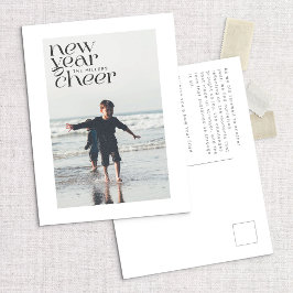 Modern trends New Year Cheer Photo Postcard Helg Vykort