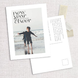 Modern trends New Year Cheer Photo Postcard Helg Vykort