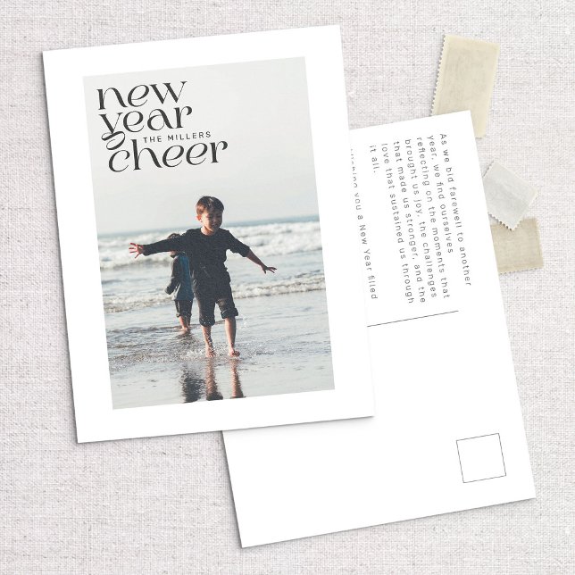 Modern trends New Year Cheer Photo Postcard Helg Vykort (Skapare uppladdad)