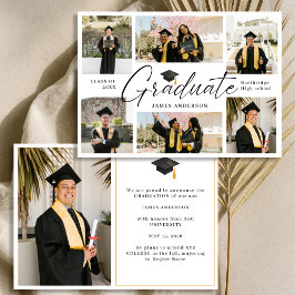 Modern Trendy 7 Photo Graduation Collage Meddelande