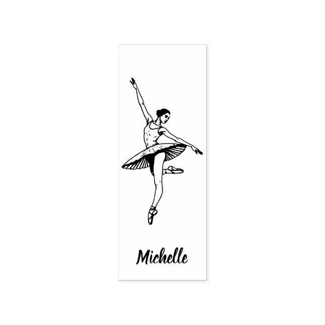 Modern Trendy Ballerina Ballet Dance Personalized  Stämpel (Tryck)