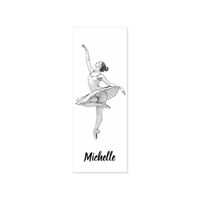 Modern Trendy Ballerina Ballet Dance Personalized  Stämpel (Tryck)
