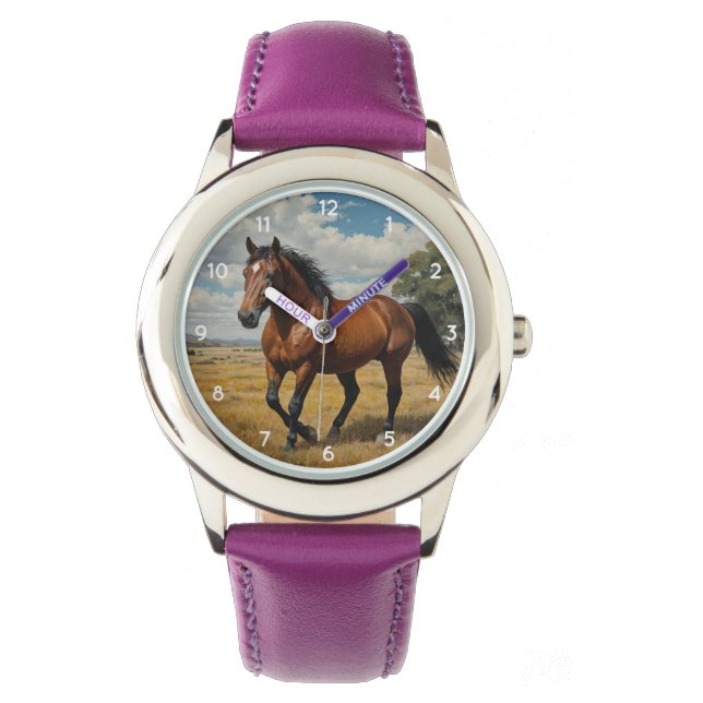 Modern Trendy Beautiful Horse Kids  Armbandsur (Framsida)
