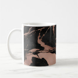 Modern Trendy Black Rose Gold Marble Kaffemugg