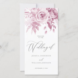 Modern Trendy Designer Dusty Pink Wedding Program